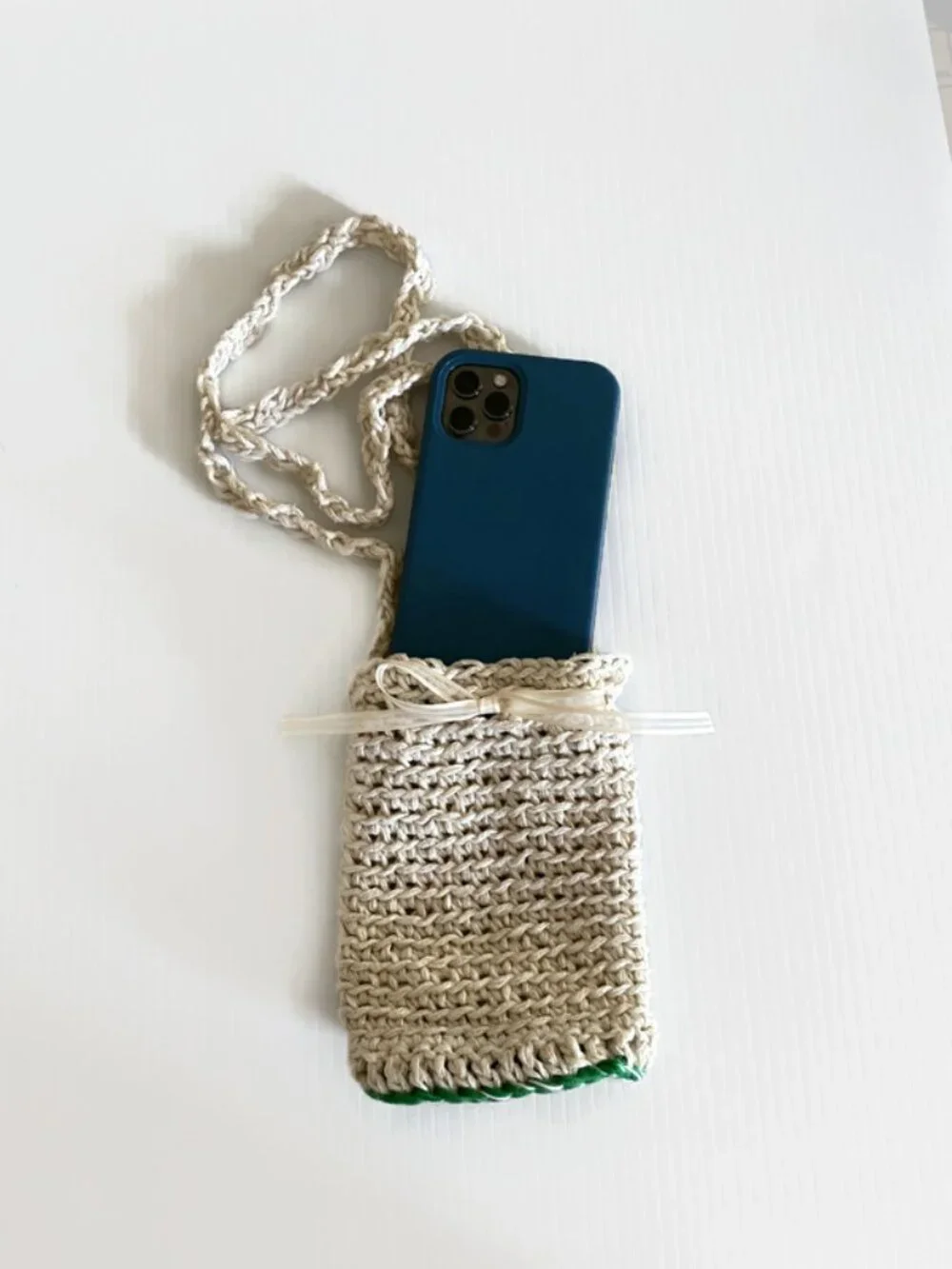 Light crochet phone holder, Gifts For Her, Crossbody crochet phone holder